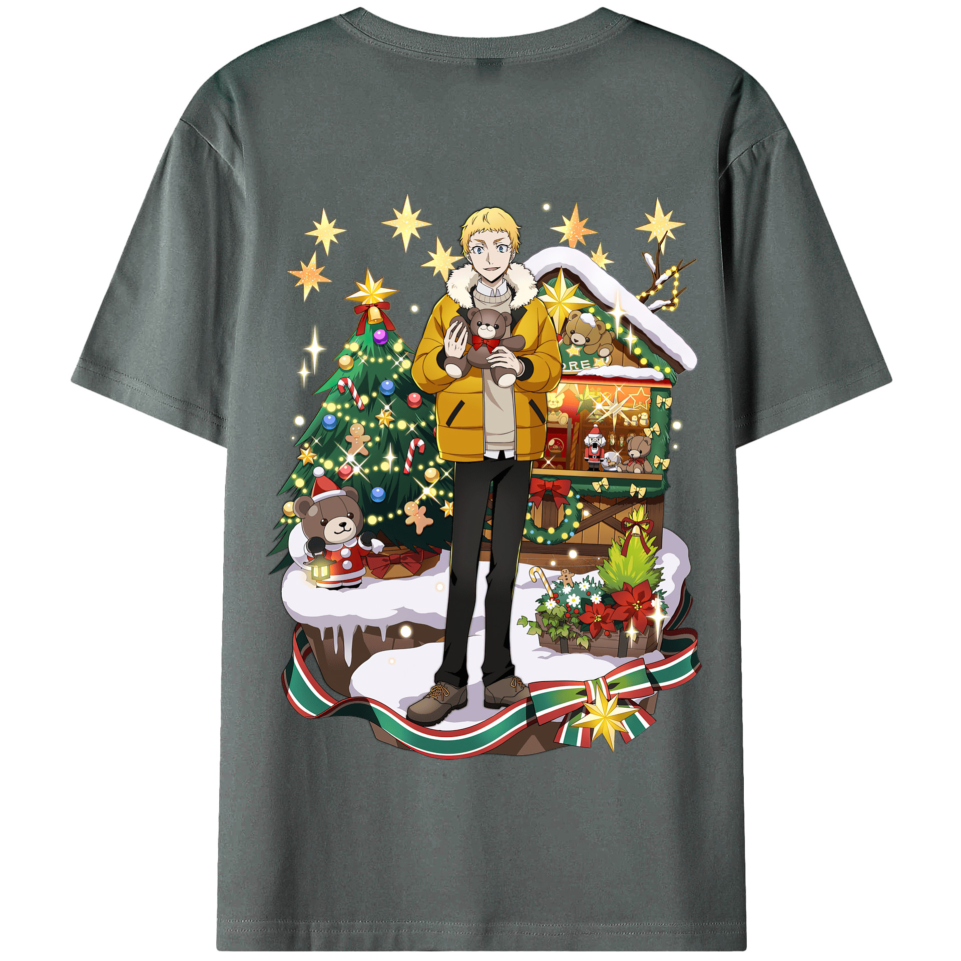 （画像用） 文豪ストレイドッグス Bungo Stray Dogs 綿100％半袖Tシャツ（背面プリント）